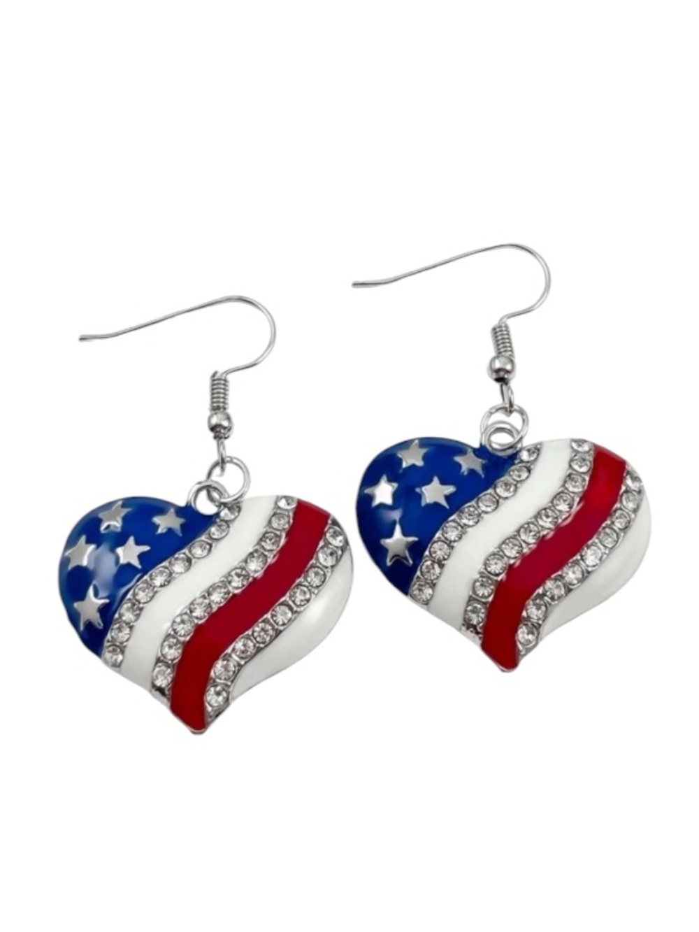 Patriotic Red White Blue Heart Earrings NWT Americana USA July 4th NWT
C3 - Picture 5 of 5